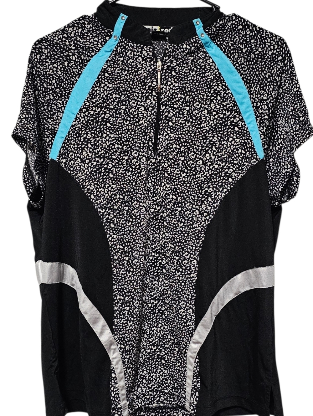 Jamie Sadock Women's Blue & Black Poly Blend Performance Quarter Zip Size L